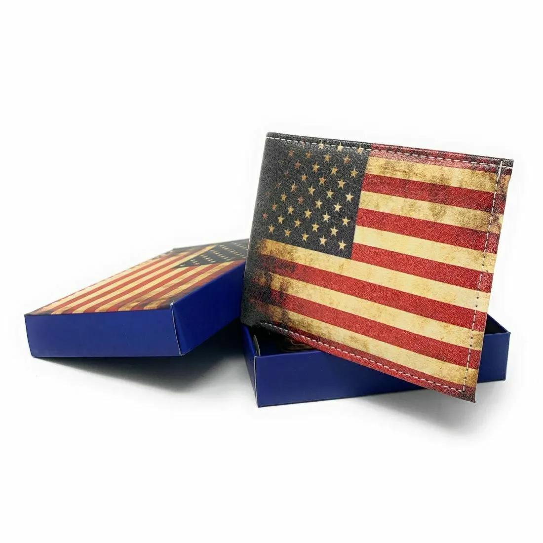 USA Patriotic Bifold Wallets In Gift Box Mens Womens Youth