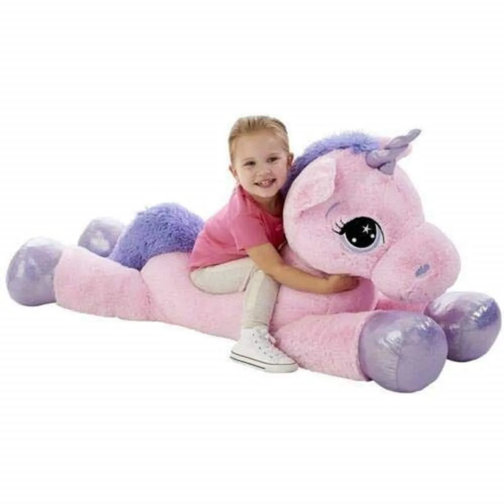 Vaishno Lovable Huggable Skin Friendly Ultra Soft Cute Soft Giant Stuffed Plush Soft Toys Unicorn for Girls Kids Toy for Girlfriend, Kids, Gift - Pink and Blue 70 cm