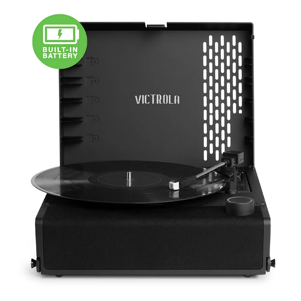 Victrola Revolution Go Turntable - Black   Bundled Majority D40 Bluetooth Speakers