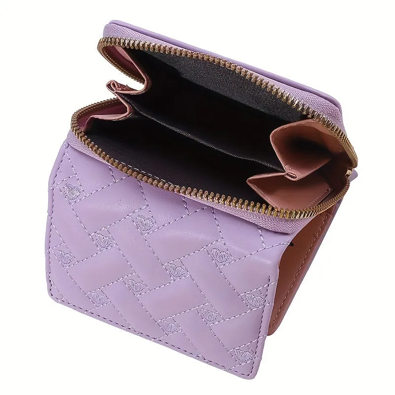 Womens Heart Embroidered Faux Leather Wallet with Card Slots