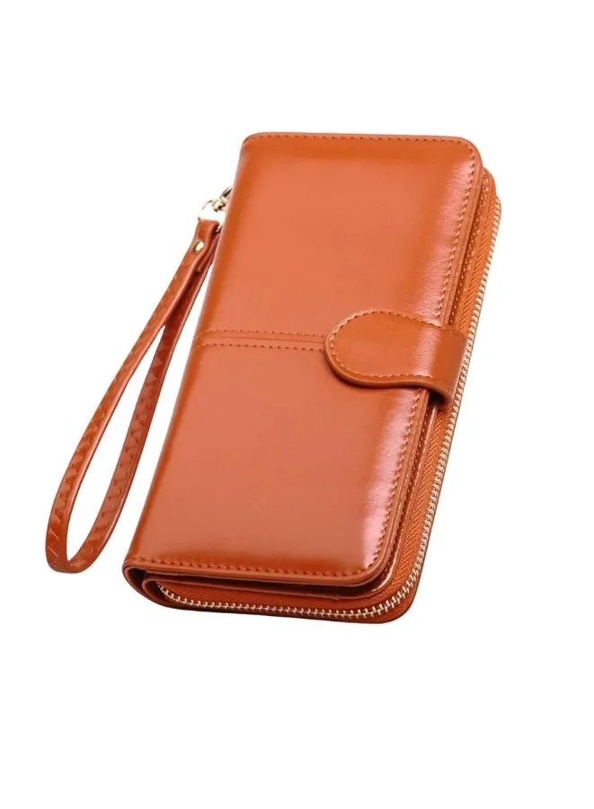 Women's Leather Wallet  for everyday use- Women's Clutch with Zipper Coin Purse, Card Holder, and Certificate, Ladies Bracelet Hand Bag