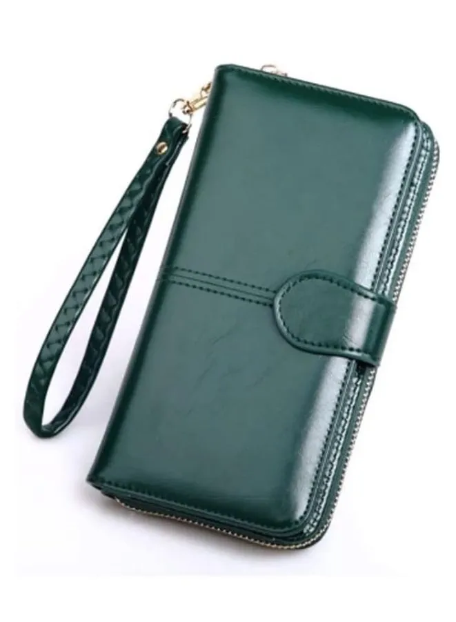 Women's Leather Wallet  for everyday use- Women's Clutch with Zipper Coin Purse, Card Holder, and Certificate, Ladies Bracelet Hand Bag