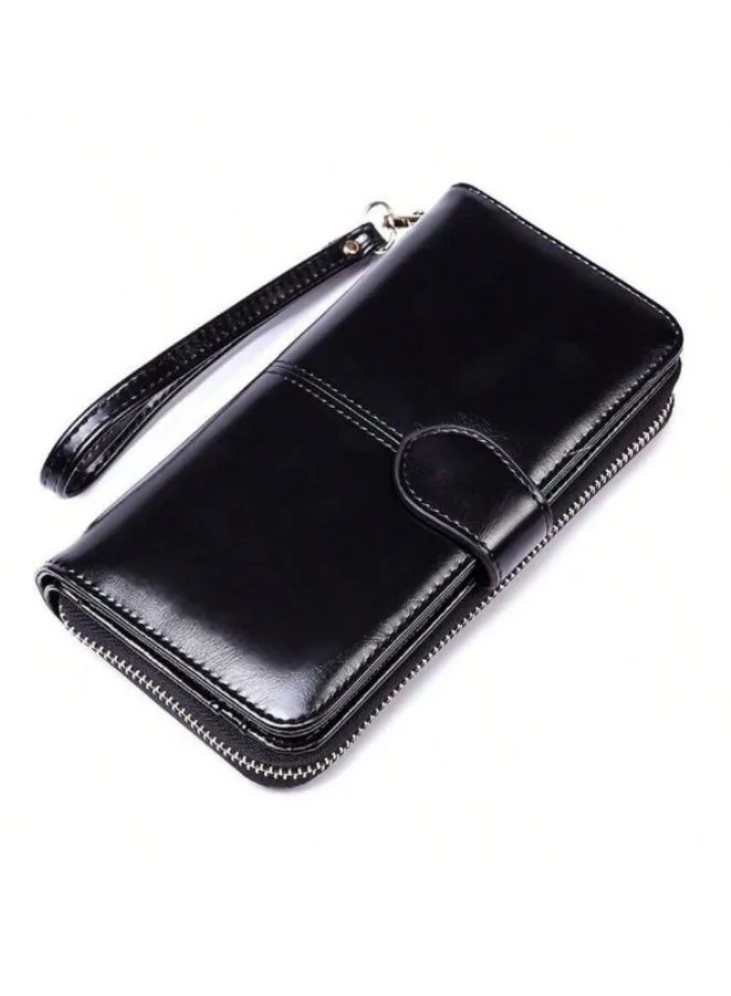 Women's Leather Wallet  for everyday use- Women's Clutch with Zipper Coin Purse, Card Holder, and Certificate, Ladies Bracelet Hand Bag